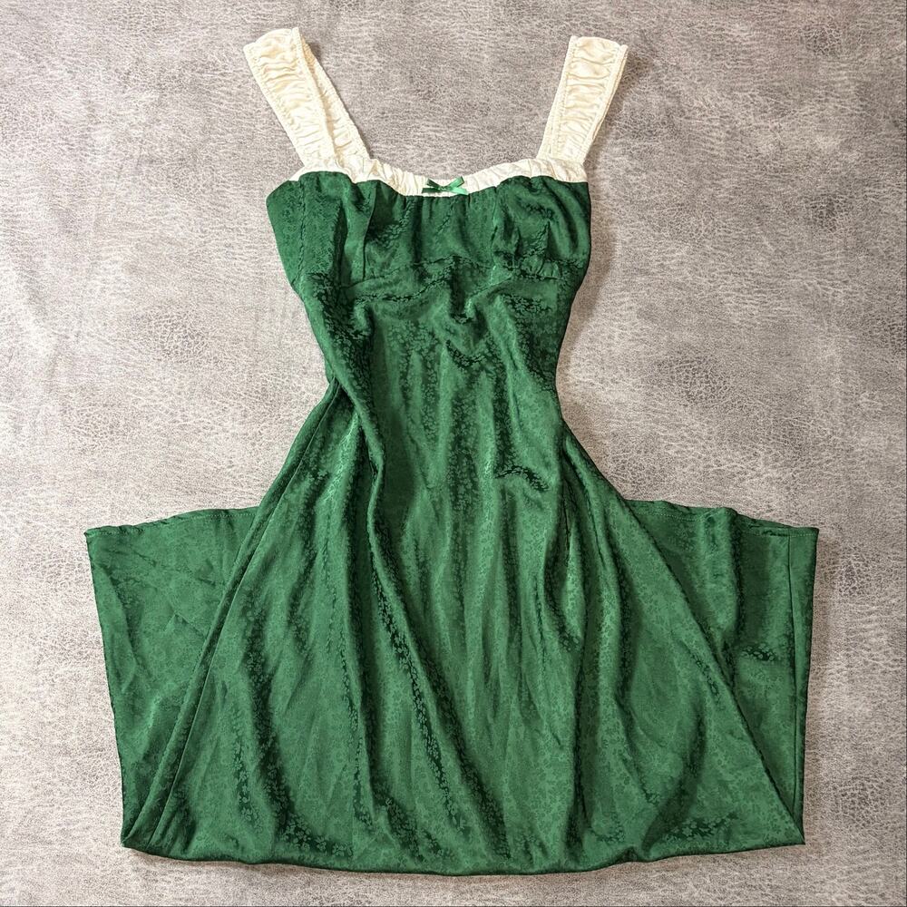 Green Floral Jacquard Maxi Dress